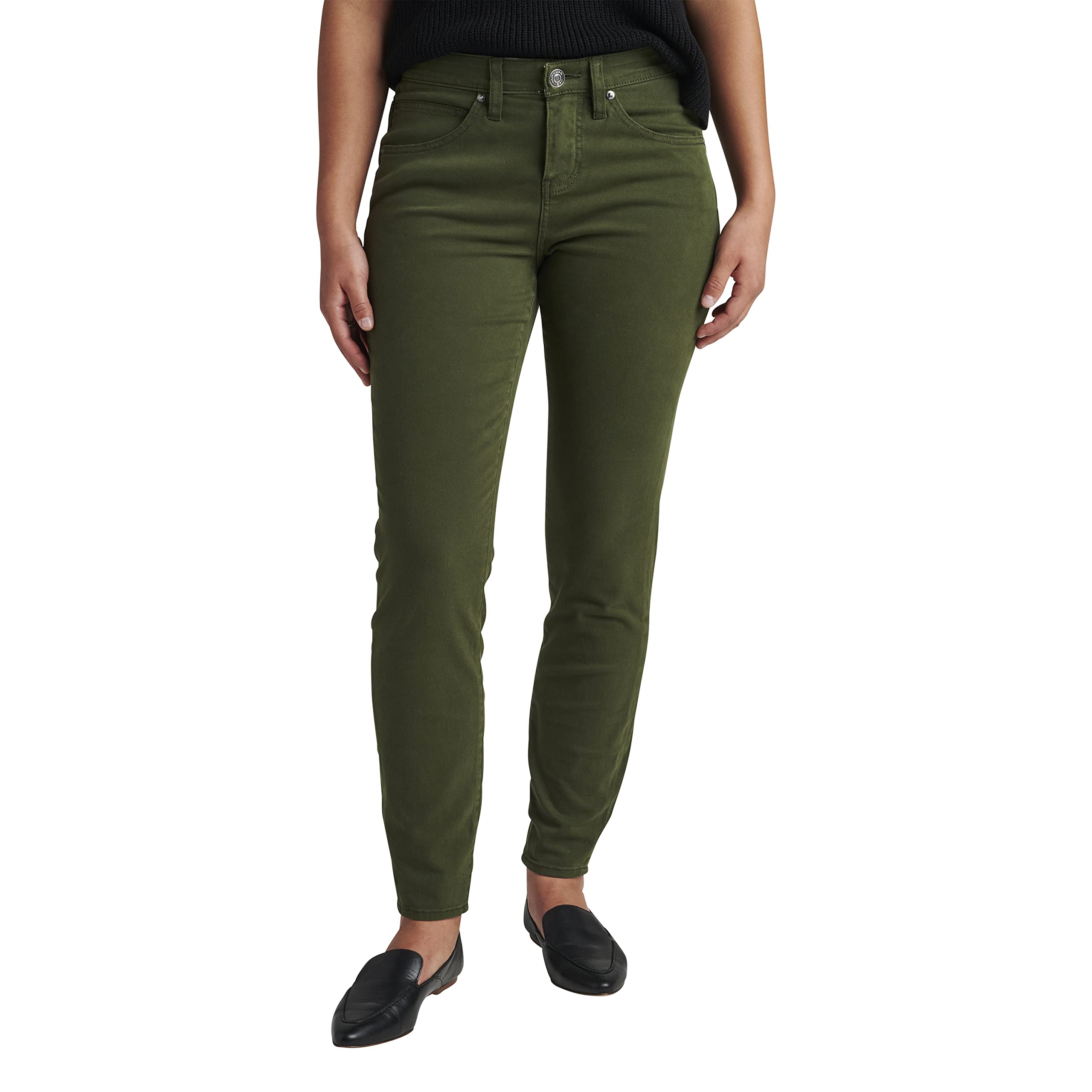 JAG Women's Cecilia Mid Rise Skinny Jeans - Stretch Denim Pants for Women, High Waist Slim Fit Jeans for Casual Wear & Everyday Outfits