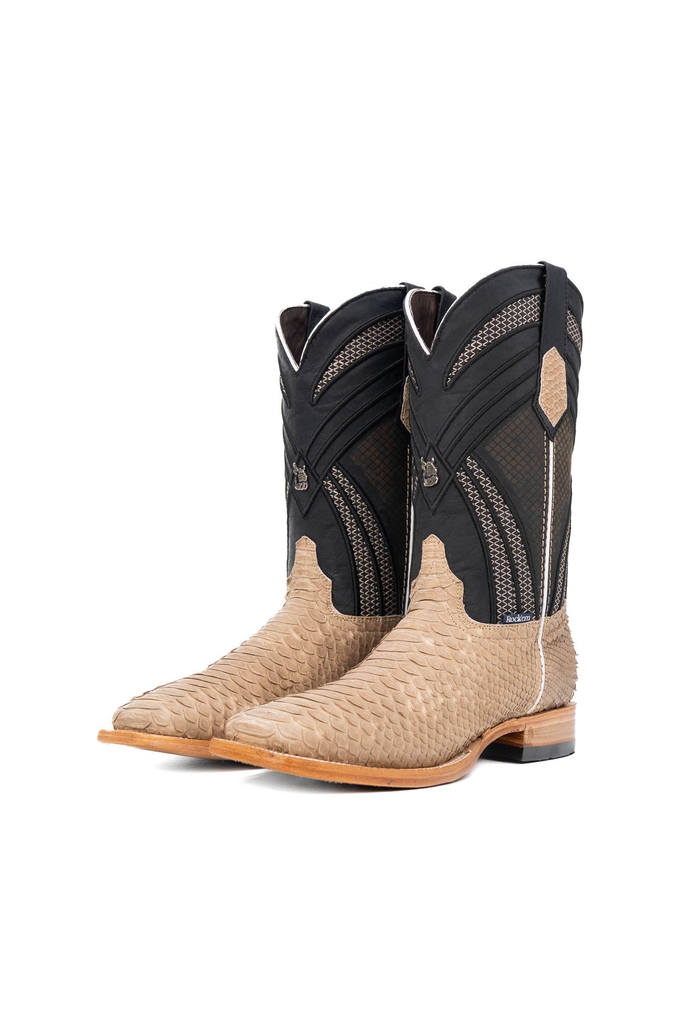 Monroe Python Exotic Square Toe Cowboy Boots for Men - Genuine Leather Western Boots with Square Toe Design - Perfect for Country Dancing, Rodeo Events & Western Fashion