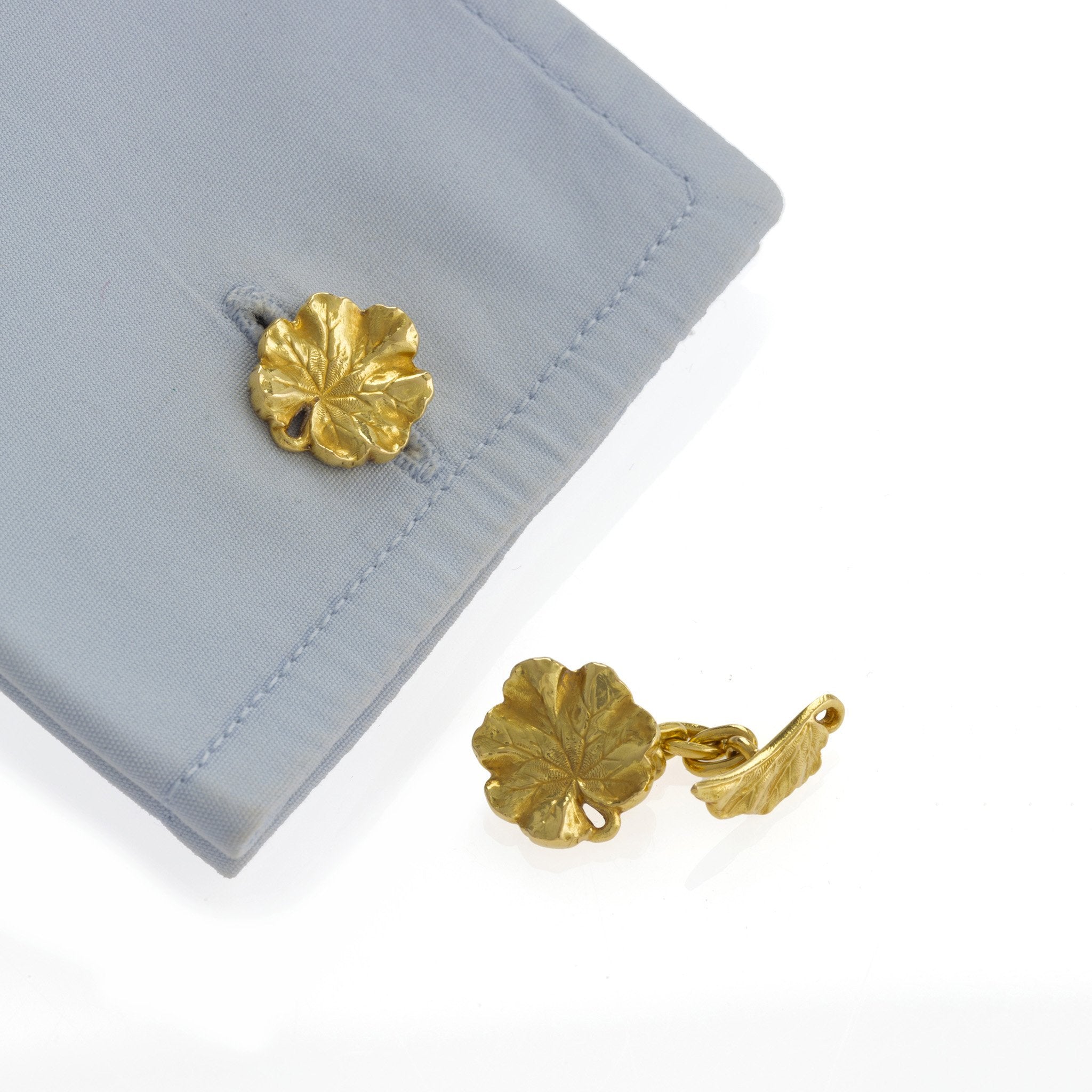 Elegant Gold Leaf Cufflinks for Men - Premium Stainless Steel Dress Shirt Accessories - Perfect for Weddings, Business Meetings & Formal Events