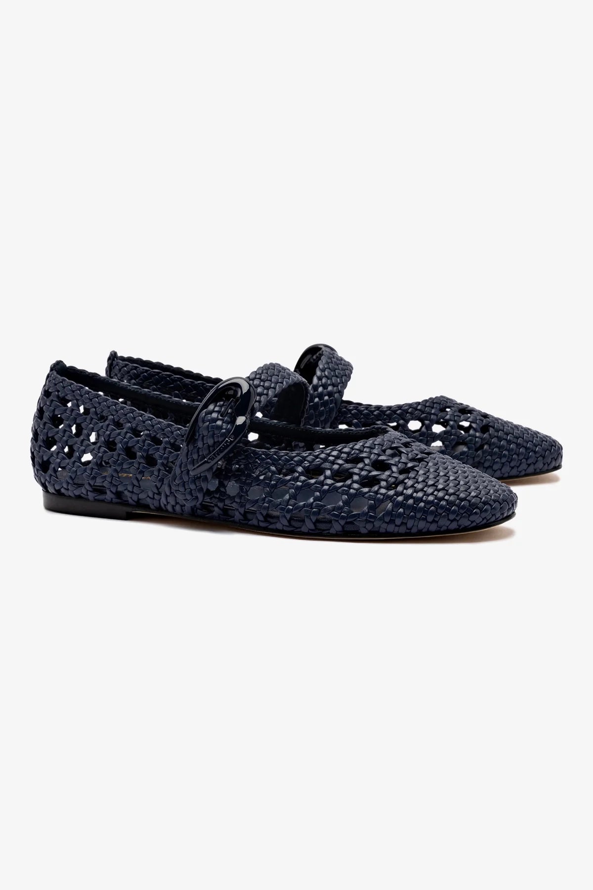 Verona Macrame Ballet Flat Shoes for Women - Navy Blue Genuine Leather Comfortable Slip-On Loafers | Perfect for Casual Outings, Office Wear & Travel