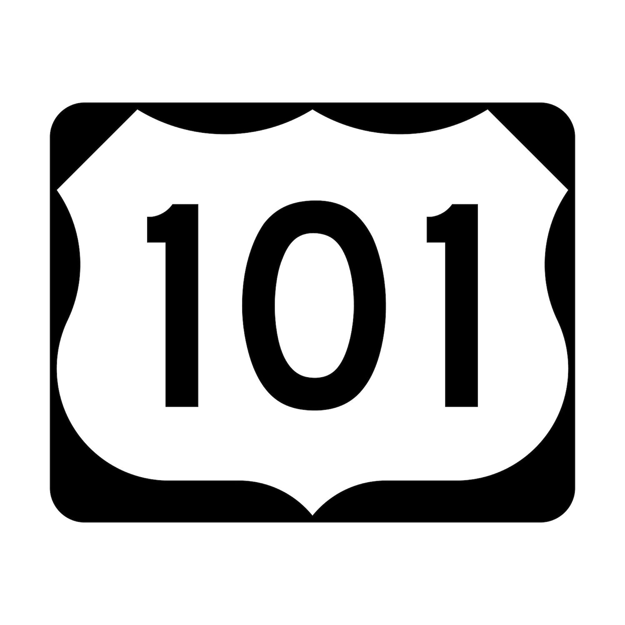 US Route 101 Square Bumper Sticker - 3x3 Inch Durable Car Decal for Cars, Trucks & Laptops - Perfect for Road Trips & Travel Enthusiasts
