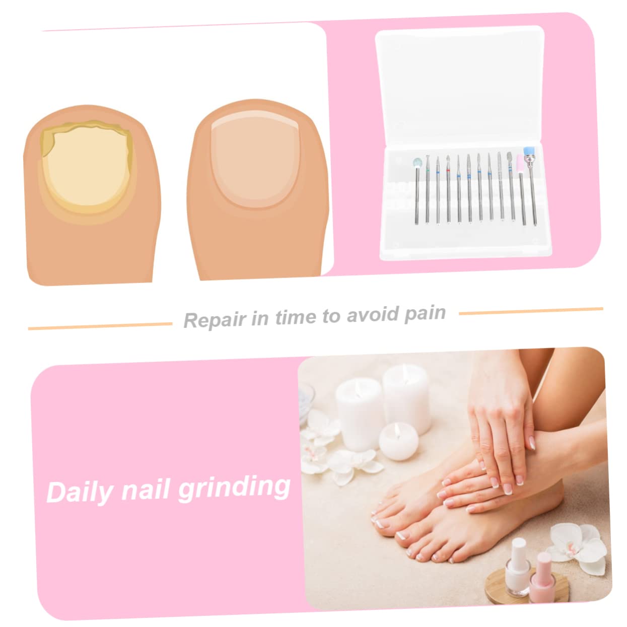FOMIYES 12pcs Professional Nail Sanding Bands Set for Manicure & Pedicure - Nail Drill Replacement Bits, Cuticle Grinding Heads, Silver - Perfect for Salon, Home Nail Care & DIY Gel Polish Application