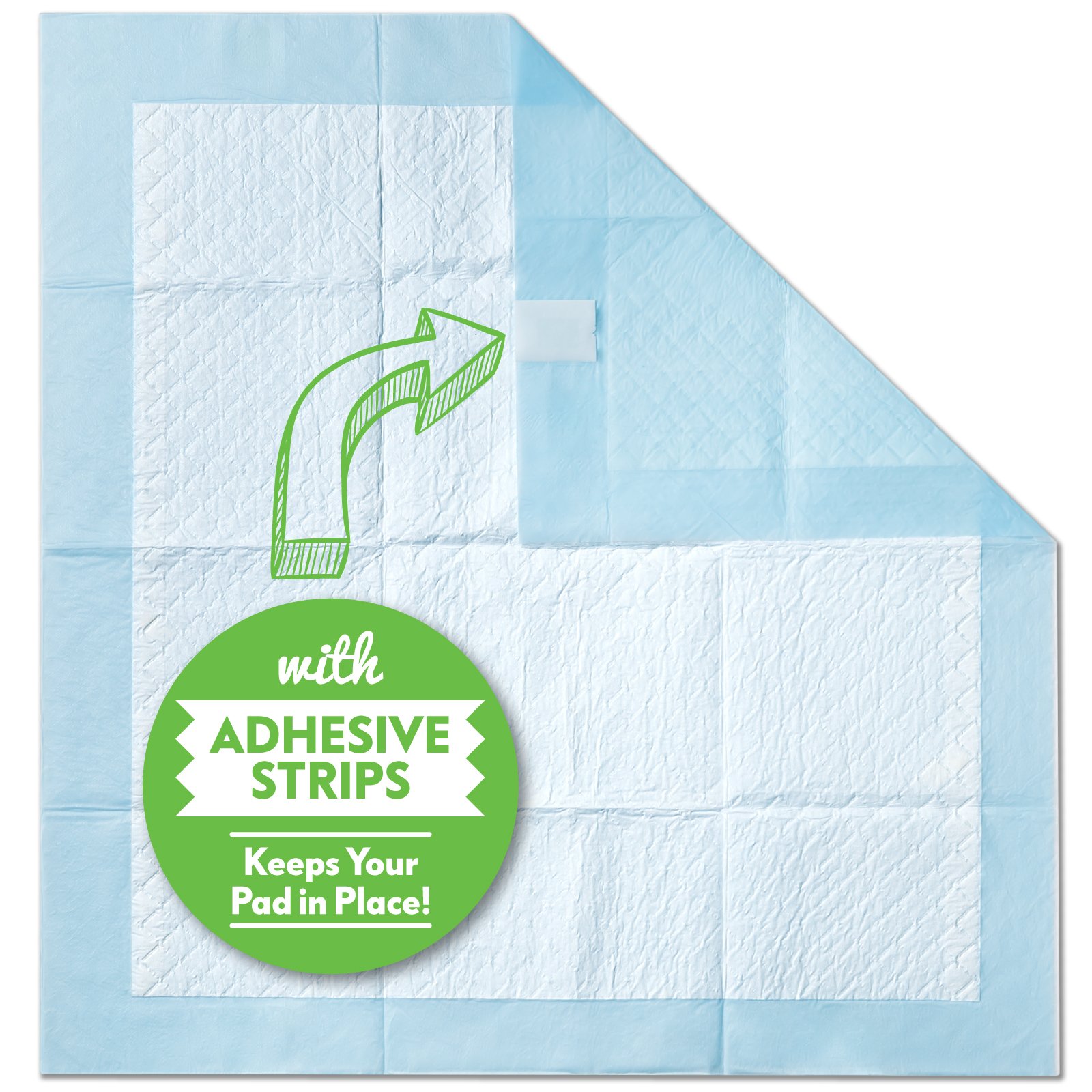 Extra Large 28”x30” Puppy Pads with Adhesive Strips - 300 Count Bulk Dog Potty Training Pads | Super Absorbent Leakproof Pee Pads for Puppies & Adult Dogs | Ideal for House Training, Crate Lining & Travel Use