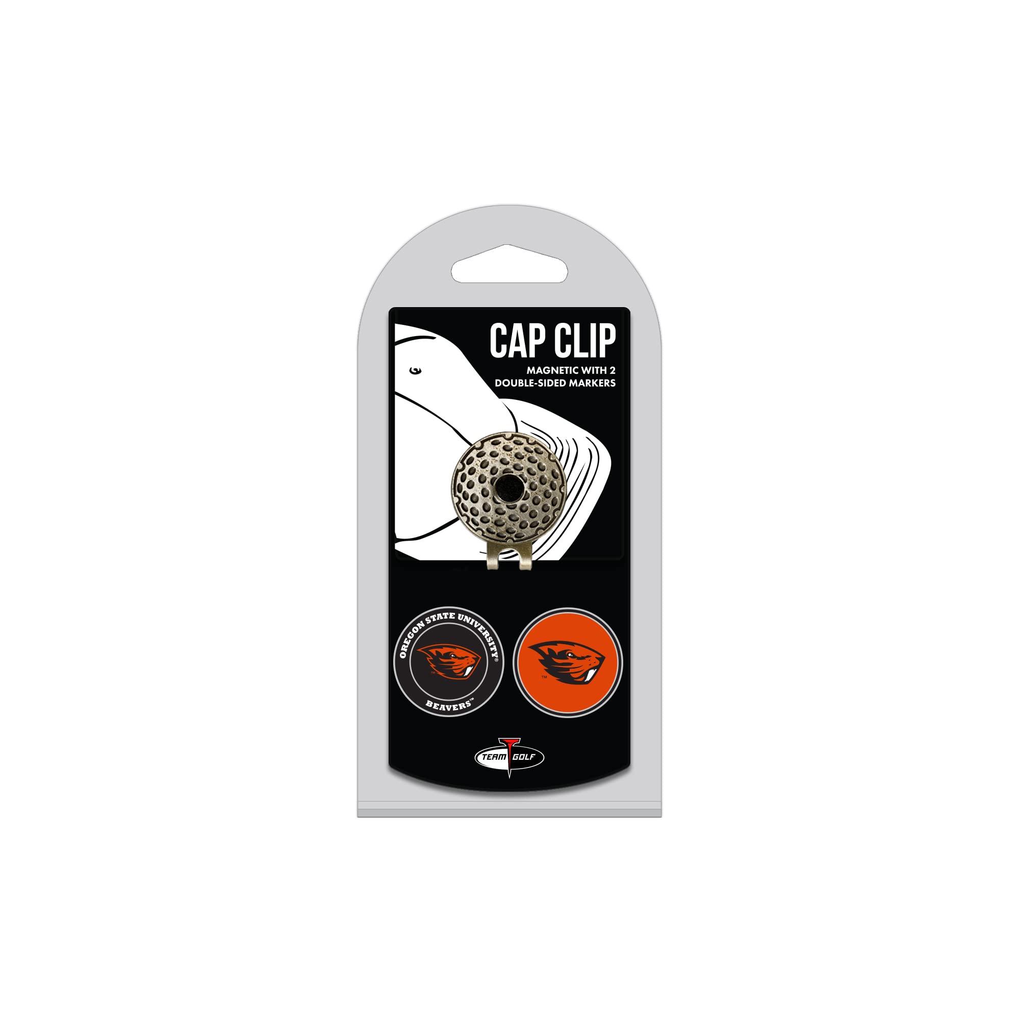 NCAA Golf Cap Clip with 2 Removable Double-Sided Magnetic Ball Markers - Easy Hat Attachment for Golfers | Perfect for Golf Tournaments, Practice & Fan Support