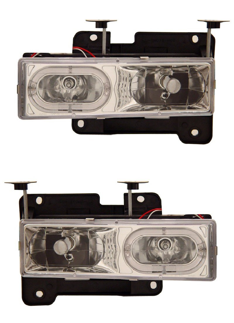 New Clear Crystal Halo Headlight for Chevy Fullsize 88-98 - Upgrade Your Ride with Enhanced Visibility & Style for Night Driving & Off-Road Adventures