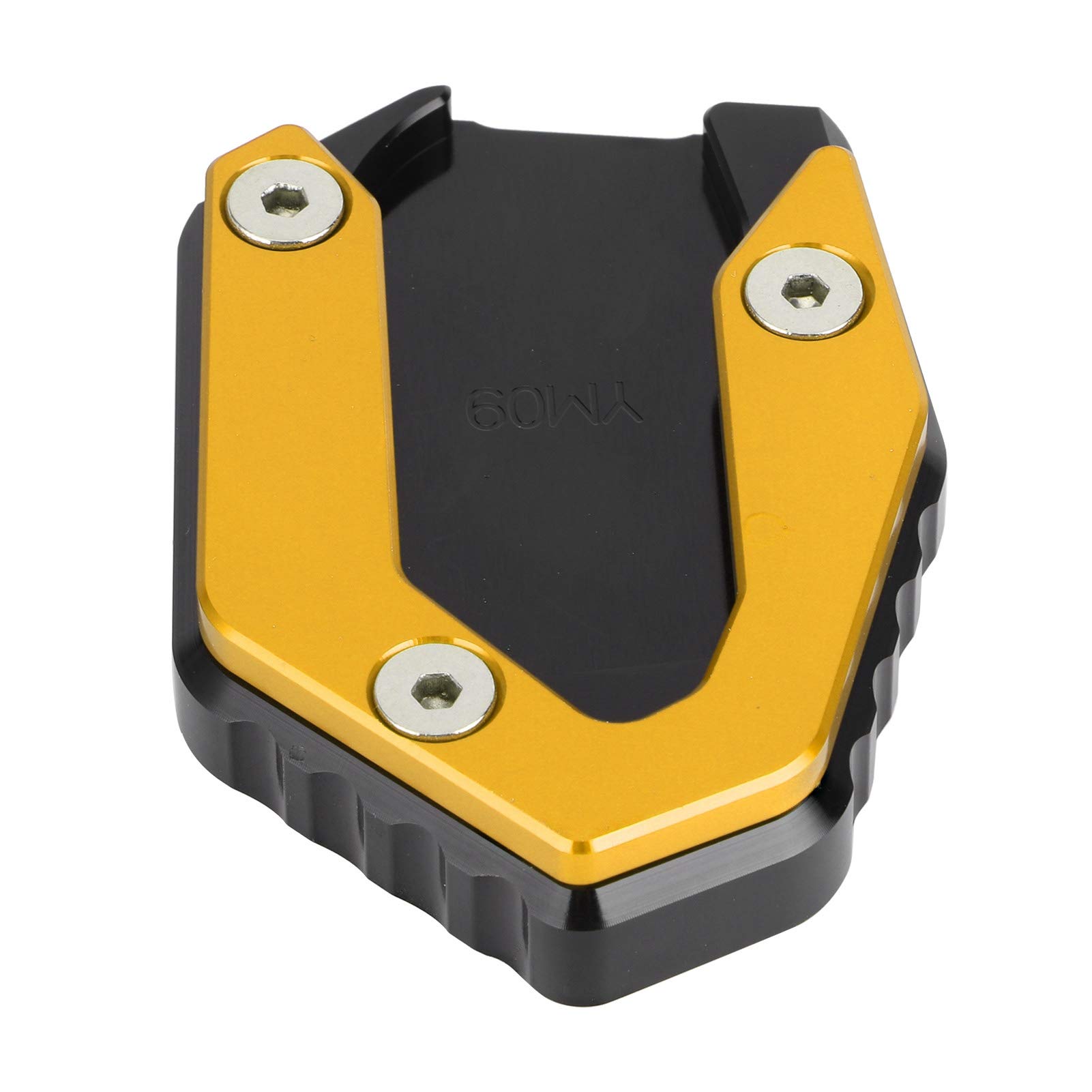 Motorcycle Kickstand Pad - Anti-Slip Side Stand Support for Yamaha MT-09/FZ-09/FJ-09 - Golden Parking Kickstand Extension Pad for Secure Parking on Soft Surfaces