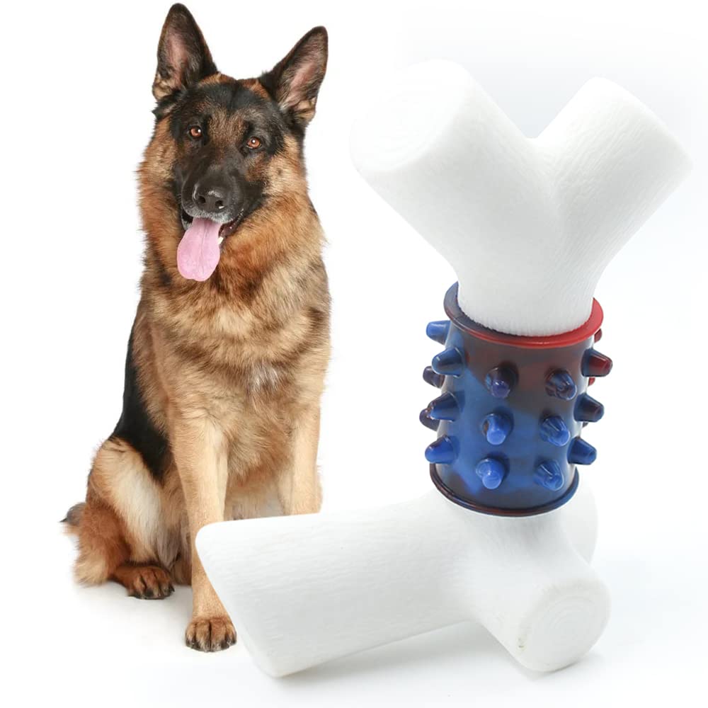 Durable Dog Chew Toys for Aggressive Chewers - Natural Rubber & Tough Nylon Interactive Teething Sticks for Large & Medium Dogs - Perfect for Puppy Training, Boredom Relief, and Dental Health