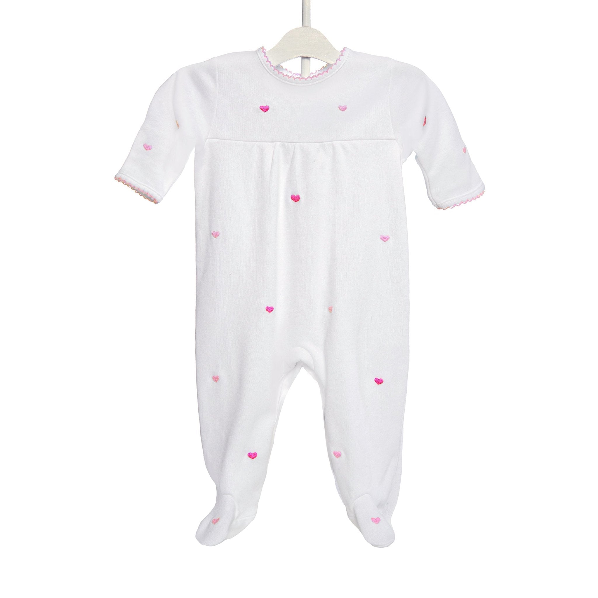 Baby Josie Heart Cotton Knit Footie Pajamas - Soft & Comfortable Infant Sleepwear for Boys & Girls - Perfect for Nursery, Bedtime & Playtime