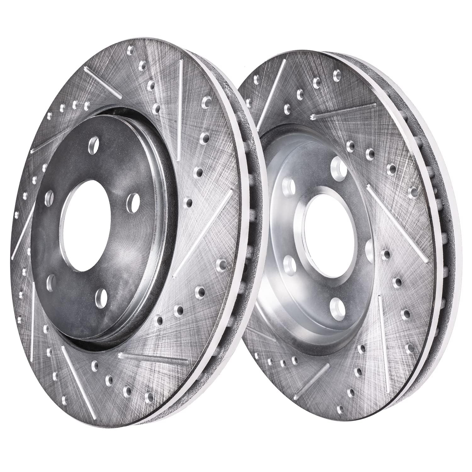 Detroit Axle - Drilled & Slotted Brake Rotors & Ceramic Pads Kit for 1996-1999 Audi A4 Quattro (Front 11.34