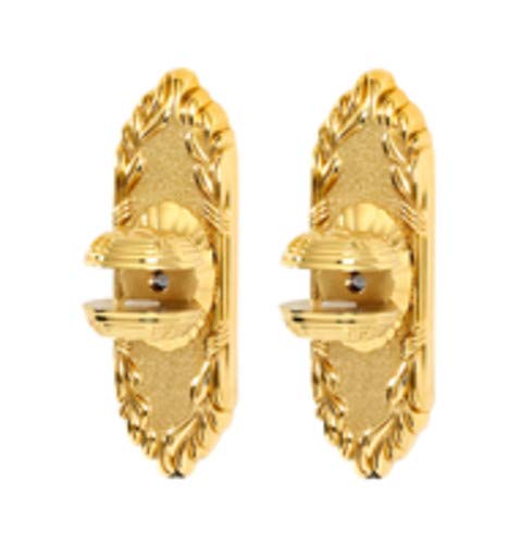 Creations Ribbon and Reed Series Shelf Brackets - Polished Brass (Pair) | Decorative Floating Shelf Supports for Living Room, Kitchen & Bathroom