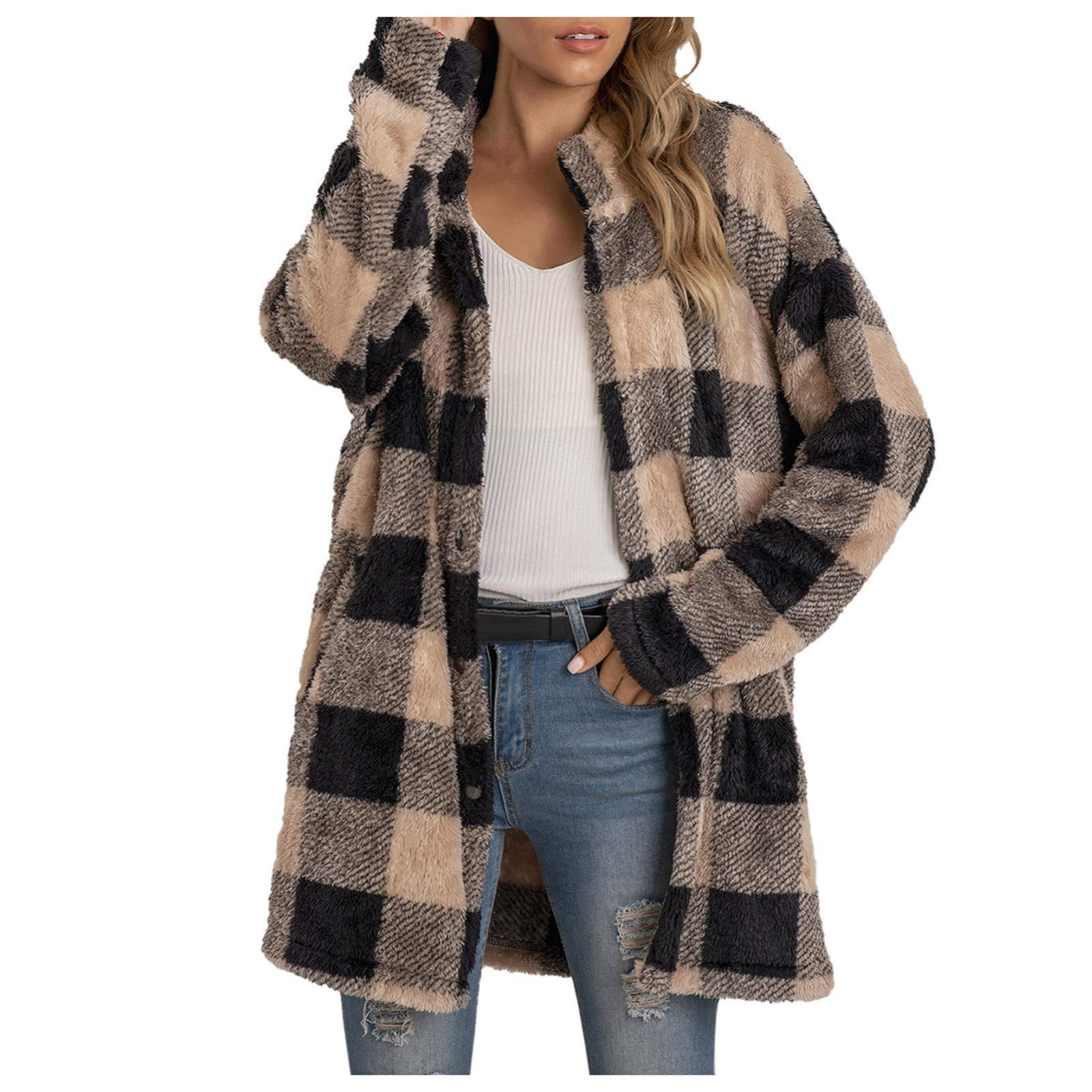 Lightweight Summer Women's Cardigan - Casual Long Plaid Print Open Front Sweater for Plus Size Ladies | Perfect for Office, Travel & Christmas Outfits