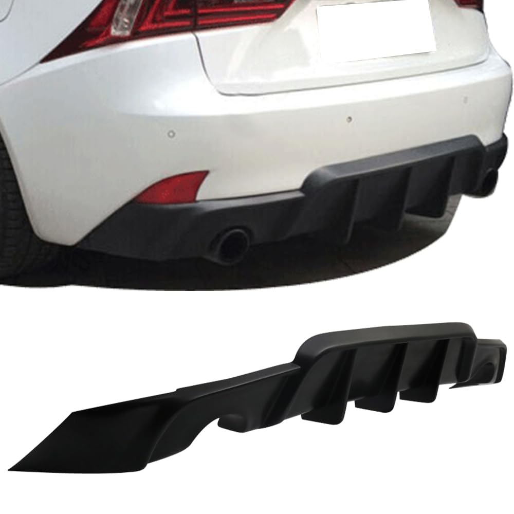 IKON MOTORSPORTS Rear Bumper Lip Diffuser for 2014-2016 Lexus IS250 IS350 - Walker Style PU Aftermarket Replacement Splitter | Enhances Aerodynamics & Sporty Look for Street Racing & Car Shows