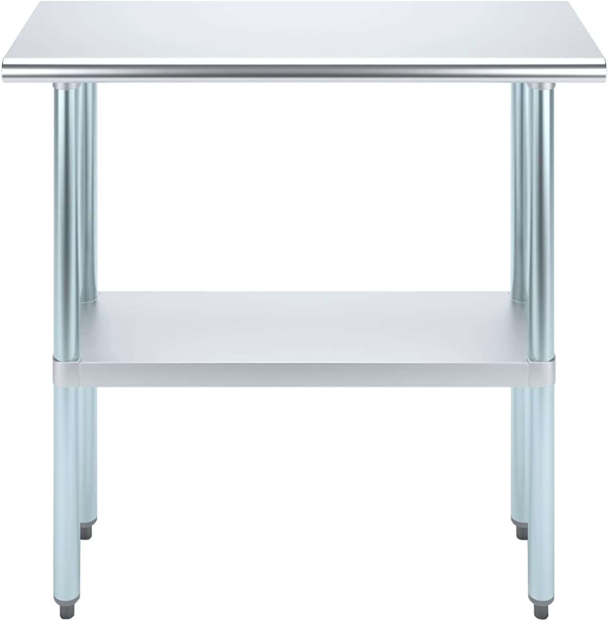 NSF Certified Heavy Duty Stainless Steel Prep Table - Commercial & Home Kitchen Use with Galvanized Shelf & Legs (Optional Wheels) - Perfect for Restaurants, Food Trucks & Home Chefs