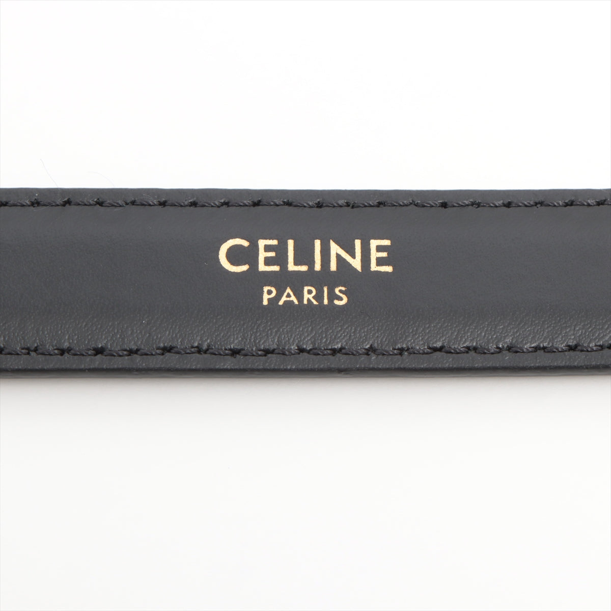 Celine Triomphe Black Leather Belt 75cm - Classic Designer Belt for Women | Perfect for Jeans, Dresses & Office Wear
