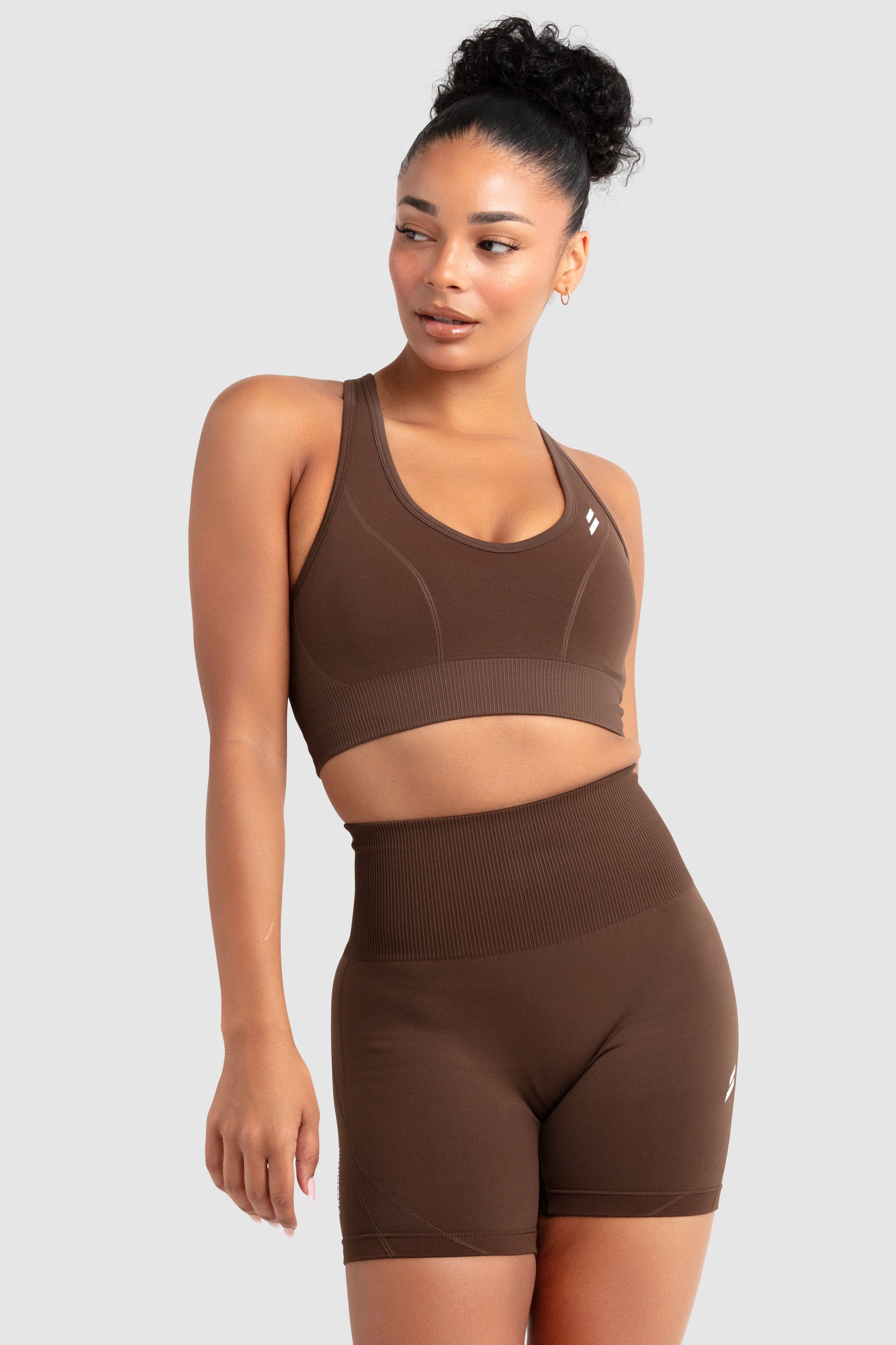 Hyperflex 2 Crop Top - Comfortable Women's Athletic Shirt for Yoga, Running & Workouts - Espresso Brown Fitness Apparel