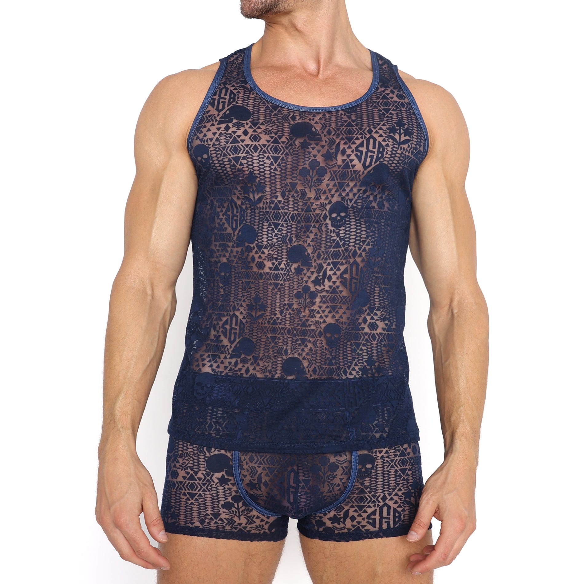 Skull & Bones Burnout Midnight Tank Top - Gothic Graphic Tee for Women & Men - Perfect for Concerts, Halloween & Casual Streetwear