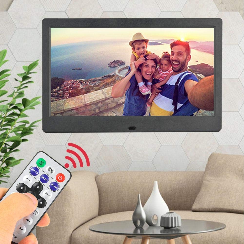 10 Inch Digital Photo Frame with 1024x600 HD TFT Screen - Remote Control, Video/Music Player, Calendar & Alarm Clock - Perfect for Home, Office Decor & Gifts (White) | Ideal for Family Memories, Wall Display & Smart Home Setup