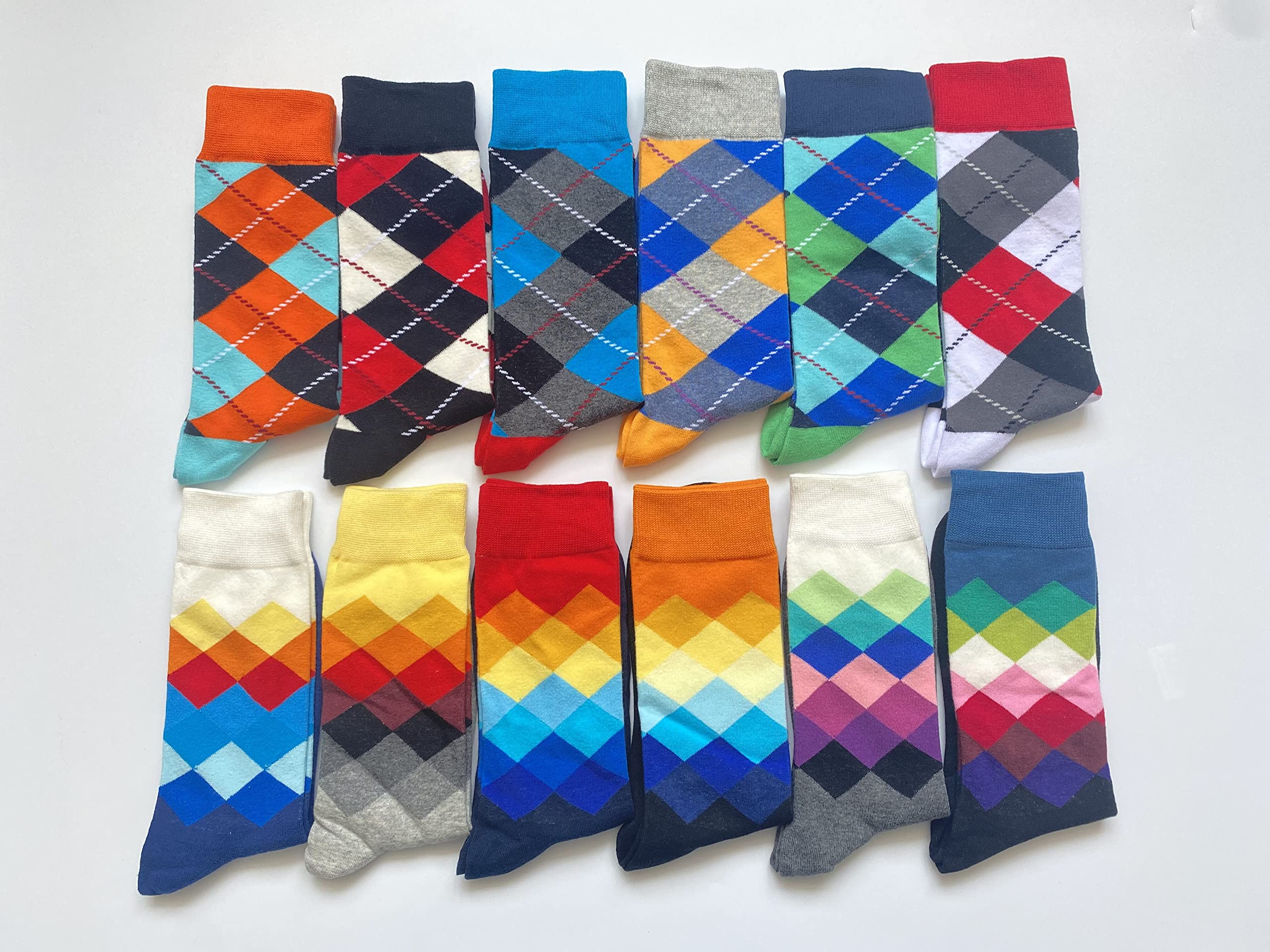 Men's Fun Novelty Cotton Crew Socks Pack - Colorful Art Dress Socks for Casual Wear & Gifts | Perfect for Office, Parties & Everyday Fashion