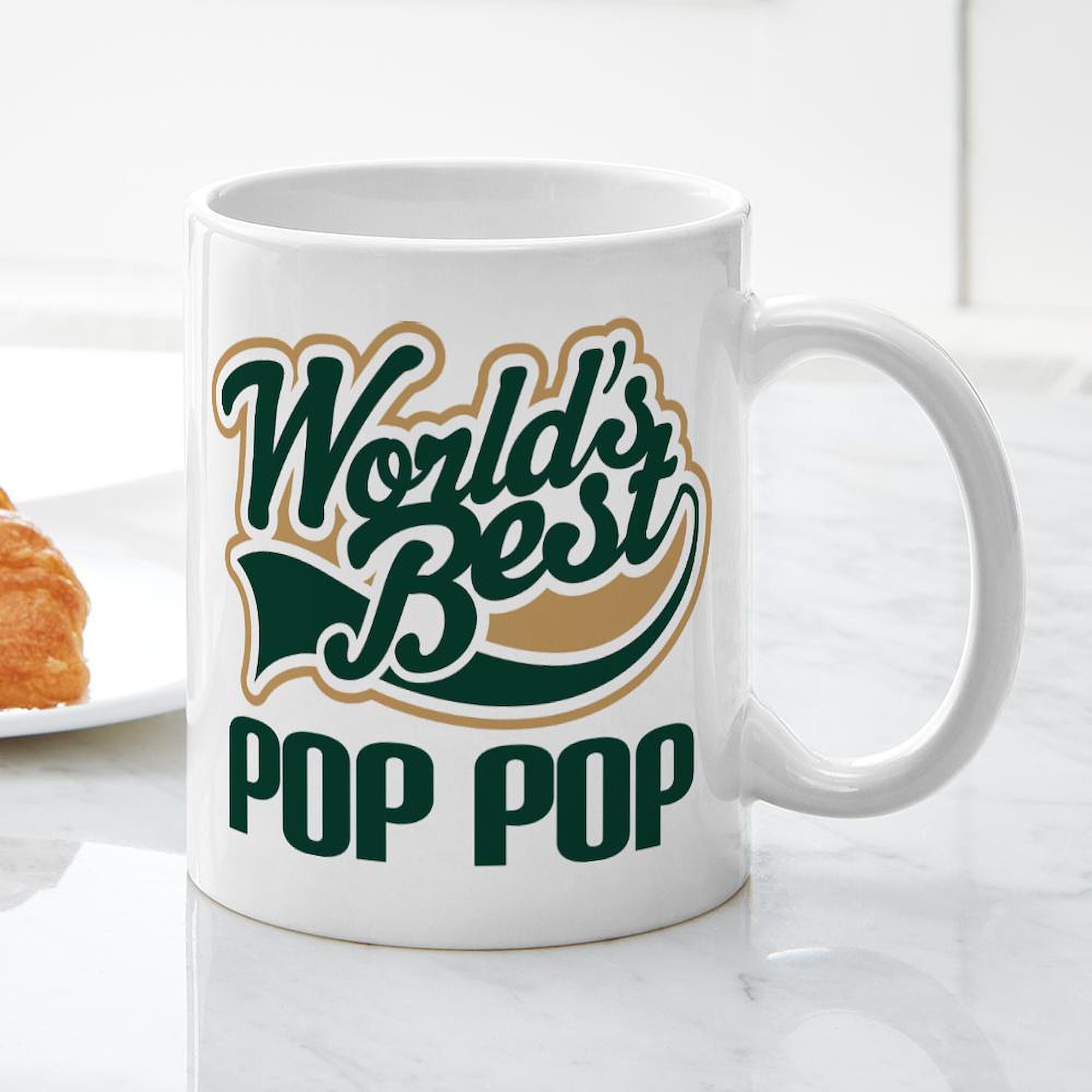 World's Best 11 oz (325 ml) Ceramic Coffee Mug - Funny Pop Pop Gift for Grandfather, Dad & Coffee Lovers - Perfect for Home, Office & Gifts