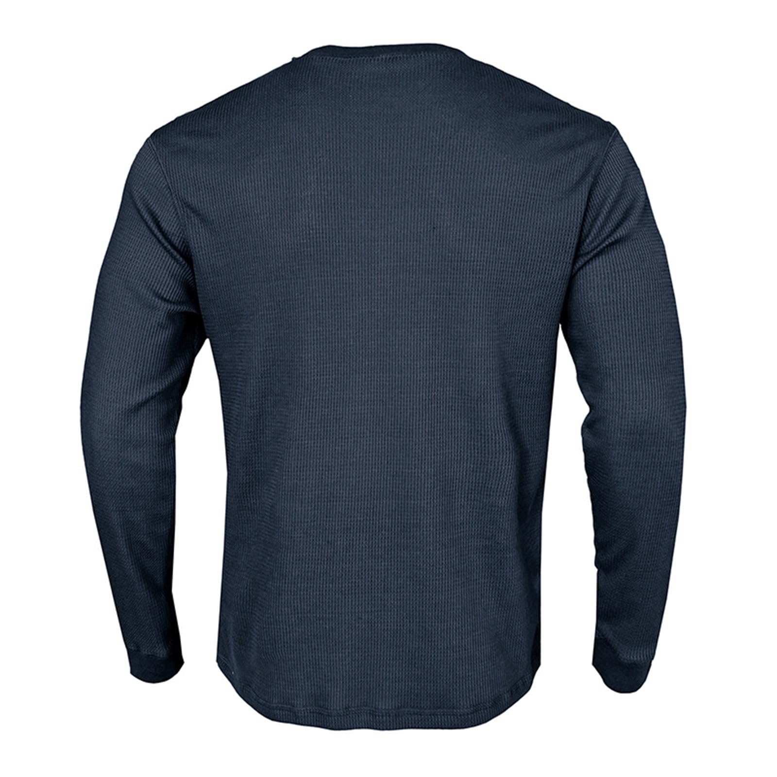 HAOLEI Men's Waffle Knit Sweatshirt - Long Sleeve Crewneck Pullover, Casual Loose Fit Lightweight Sweater for Sports & Leisure | Perfect for Gym, Outdoor Activities and Everyday Wear