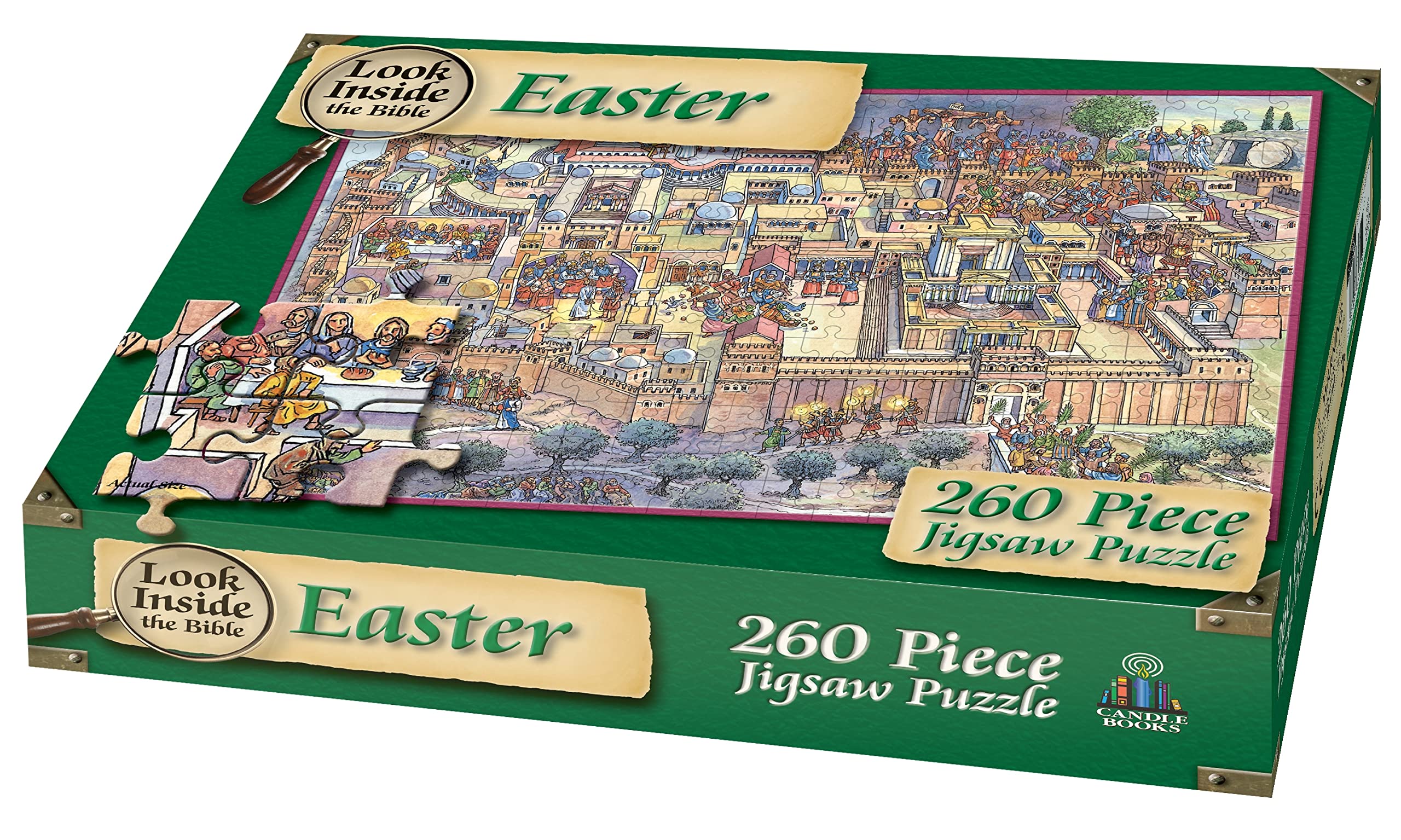 Easter Jigsaw Puzzle Book with Candle Holder - Fun Holiday Activity for Kids & Adults - Perfect for Easter Gifts, Family Game Night, and Home Decor