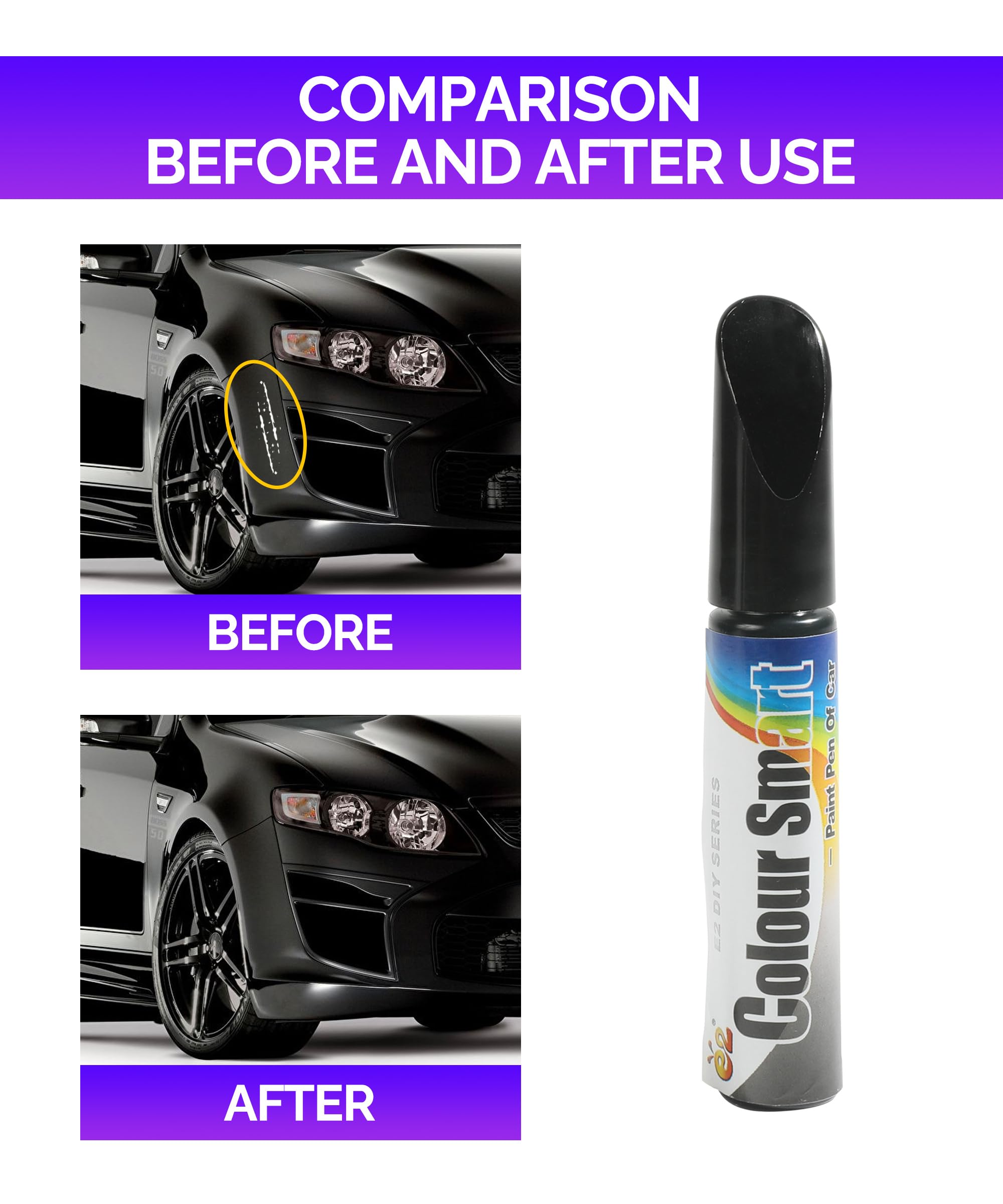 RACOONA Automotive Touch Up Paint Pen - Scratch Repair Kit for Cars (Black) | Perfect for Minor Scratches, Chips & Paint Damage | DIY Car Accessories for Quick Fixes at Home or On The Go