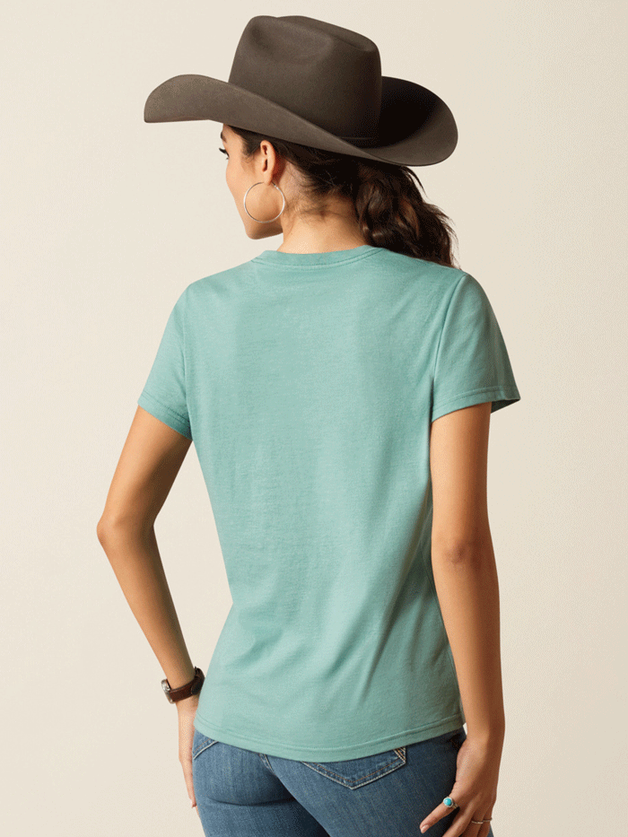 Ariat Women's Wholesome Heffers Short Sleeve T-Shirt - Ocean Blue Heather | Casual Western Style Tee for Ranch, Rodeo & Everyday Wear