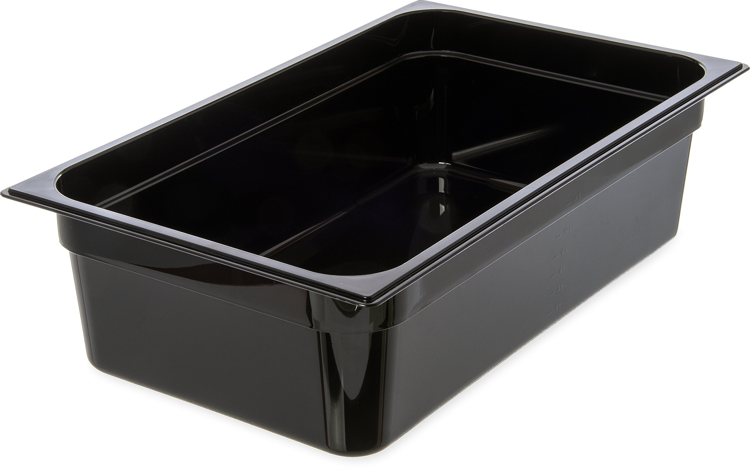 Carlisle 10402B03 Commercial Full-Size Food Pan - 19.4 Qt High Heat Black Food Storage Container (6-Pack) - Perfect for Restaurants, Catering & Bulk Food Prep - 20.75