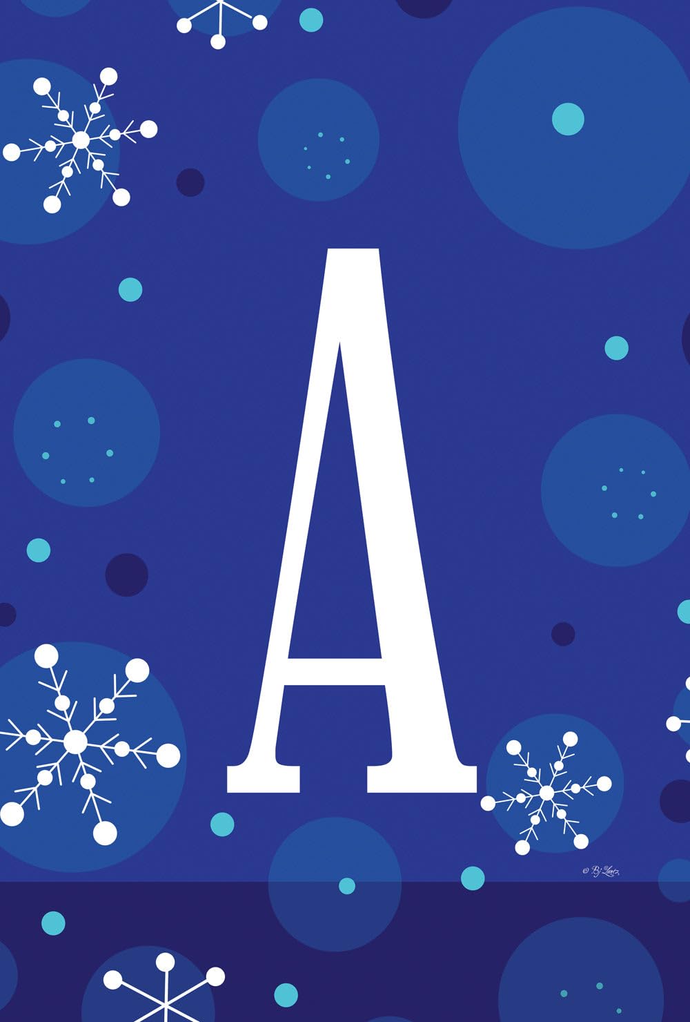 Toland Home Garden 12x18 Inch Double Sided Winter Snowflakes Monogram Flag - Personalized Outdoor Yard Decoration for House, Garden & Seasonal Holiday Display