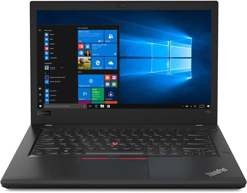Lenovo ThinkPad T480 Business Laptop - Intel Core i5-7300U, 16GB DDR4 RAM, 256GB SSD, 14