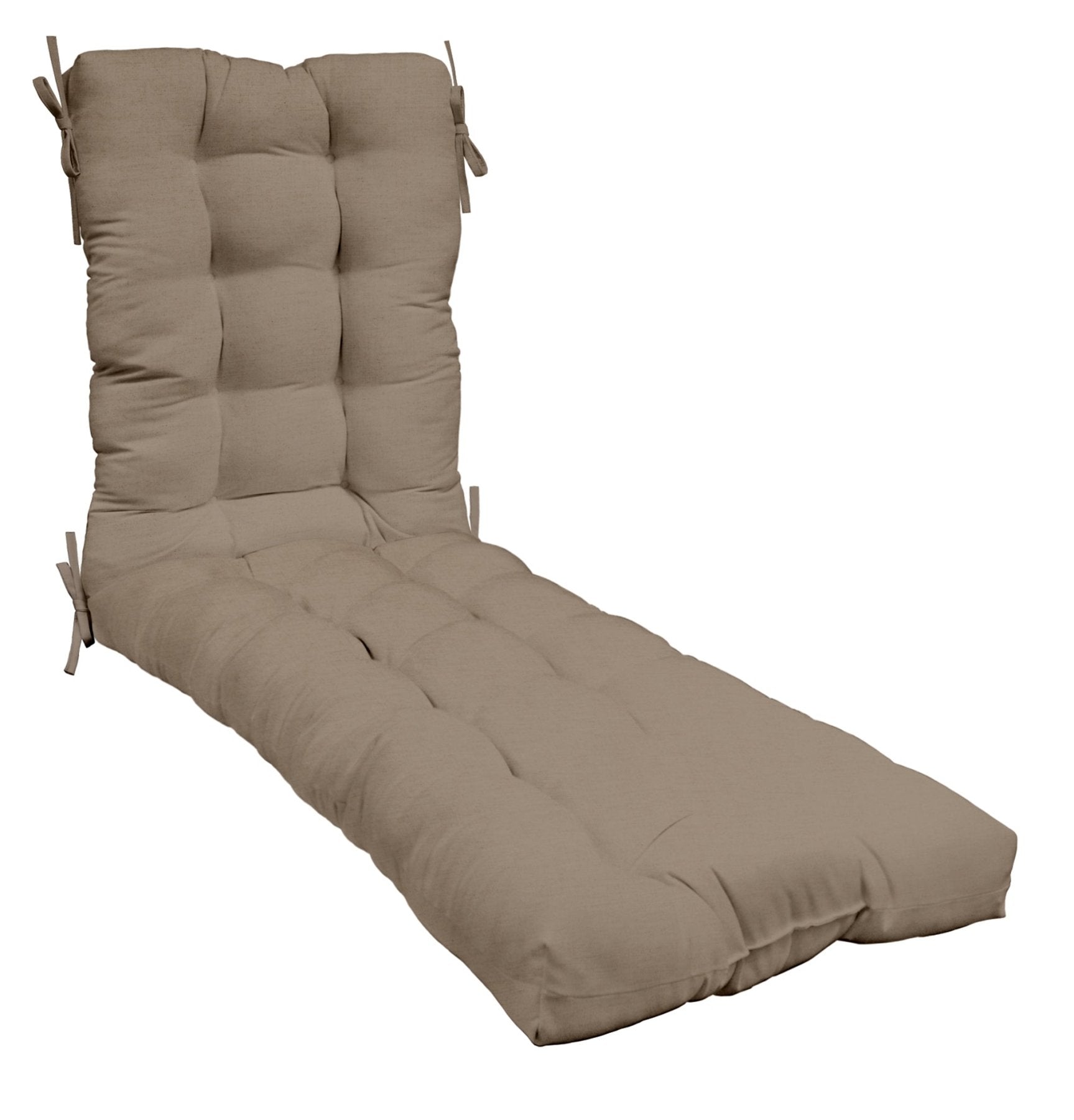 Sunbrella Canvas Tufted Chaise Lounge Chair Cushion - Waterproof & Fade-Resistant Outdoor Furniture Cushion for Patio, Poolside & Garden Relaxation