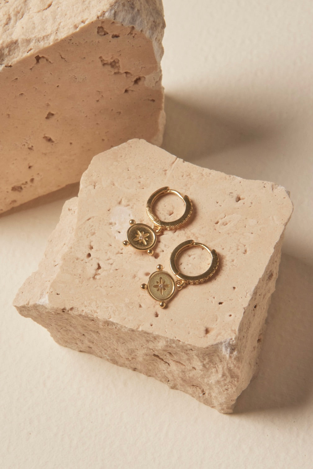 Diamond Sleeper Hoop Earrings 14K Gold - Elegant Everyday Jewelry for Women, Perfect for Gifts & Special Occasions