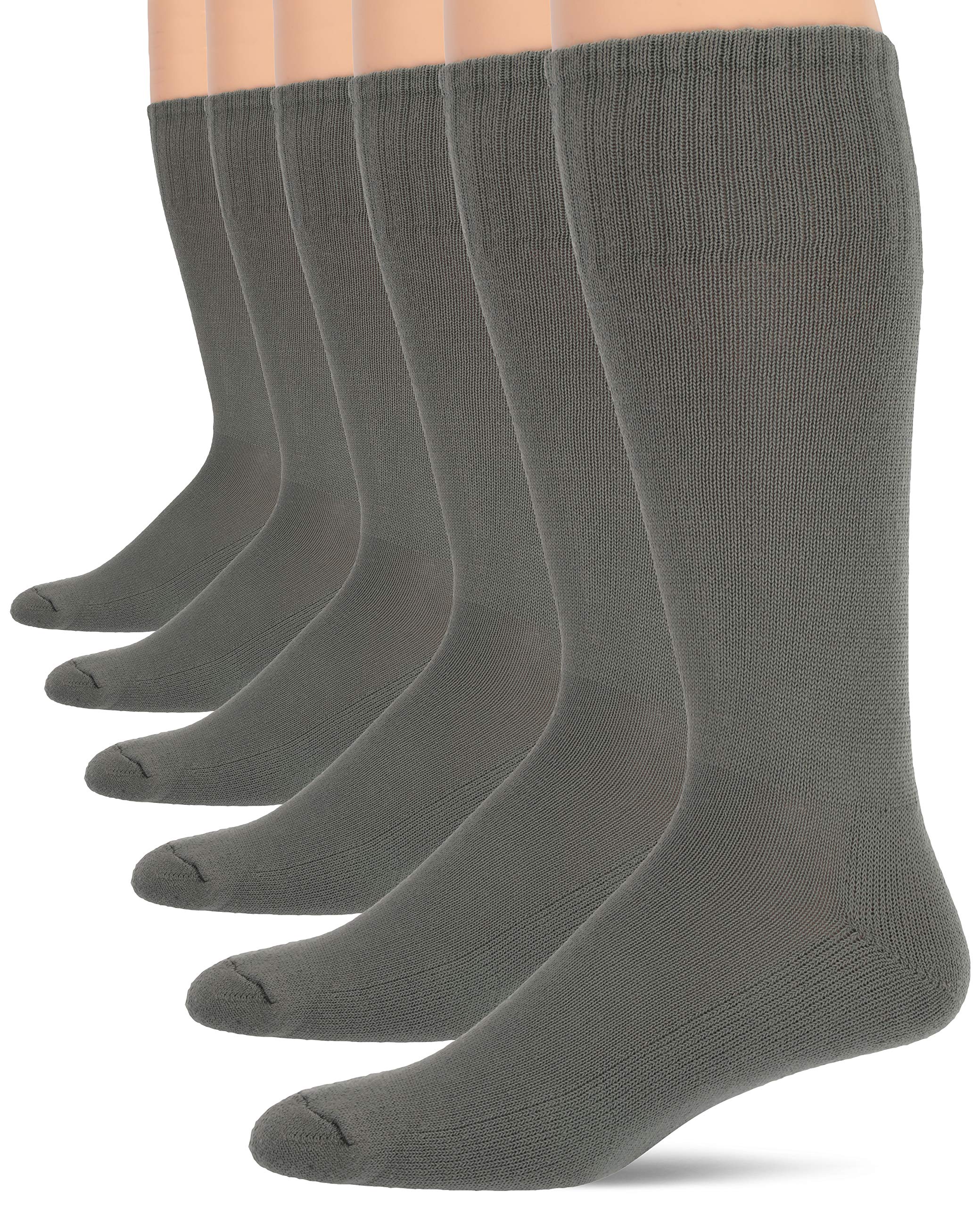 Jefferies Men's Military Rib Top Combat Crew Boot Socks 6 Pack - Durable Cotton Work Socks for Hiking, Hunting & Outdoor Activities