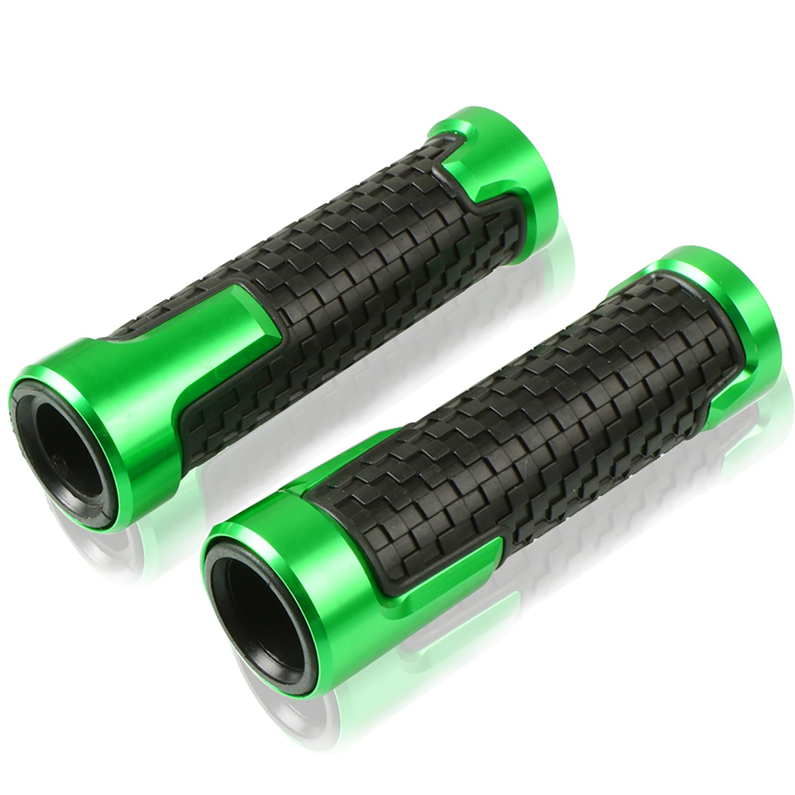 Premium CNC Aluminum Motorcycle Handlebar Grips - Compatible with Kawasaki Ninja 400 (2018-2023) | Durable Green Powersports Accessories for Enhanced Grip & Comfort | Perfect for Street Riding & Track Performance