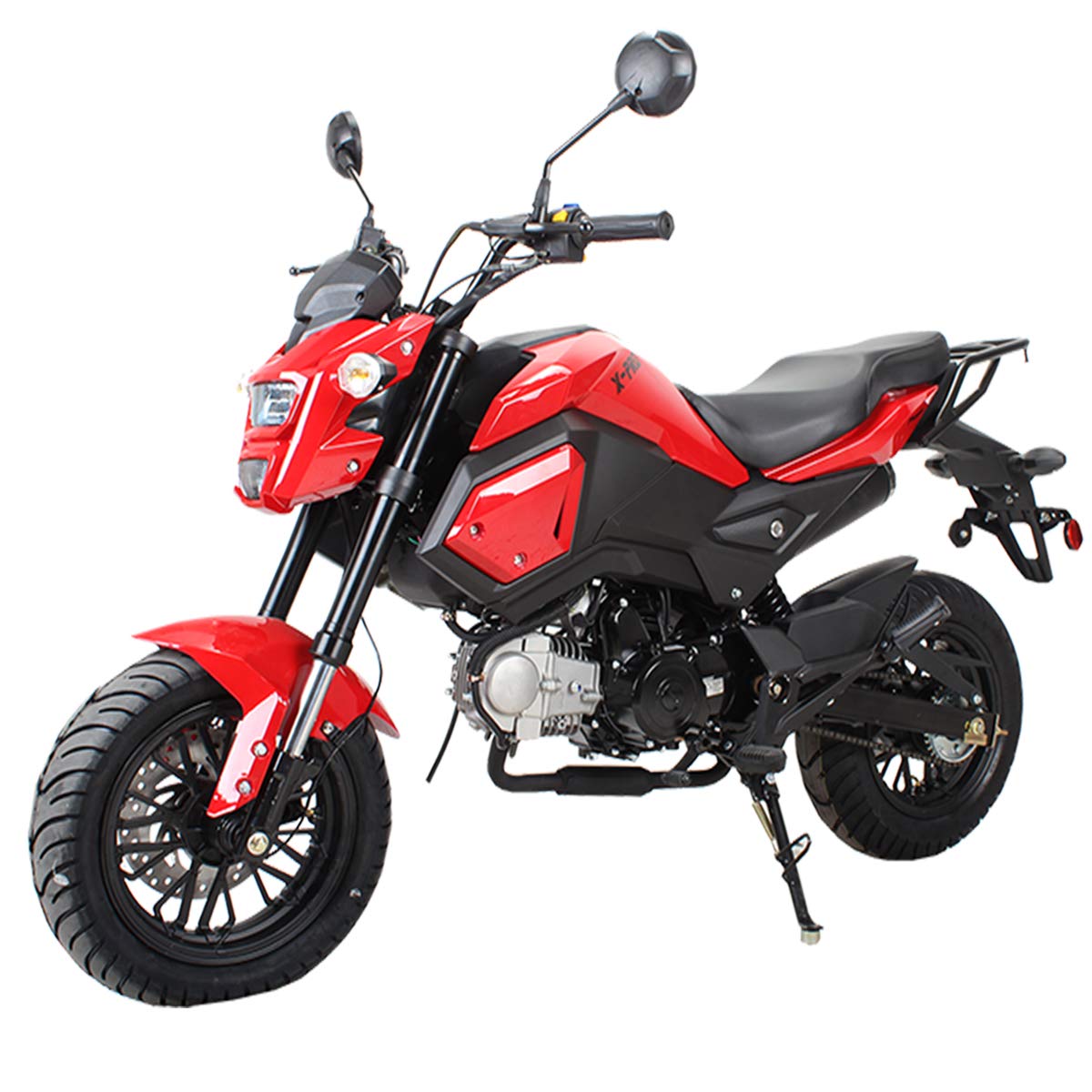X-PRO 125cc Vader Gas Motorcycle - Street & Dirt Bike for Adults (Red) - Off-Road & Urban Riding