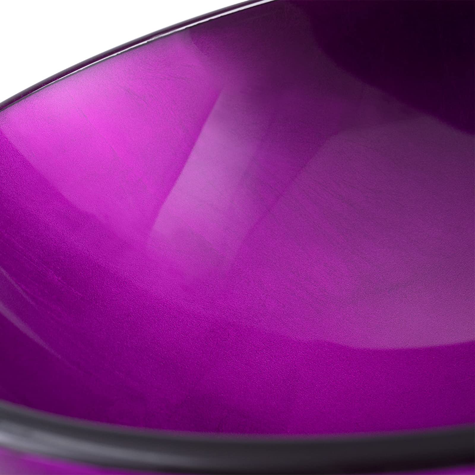 Purple Artistic Tempered Glass Vessel Sink with Brass Waterfall Faucet - Round Bathroom Vanity Sink Combo for Countertop Installation - Includes Chrome Pop-Up Drain - Perfect for Modern Master Bathrooms & Powder Room Renovations