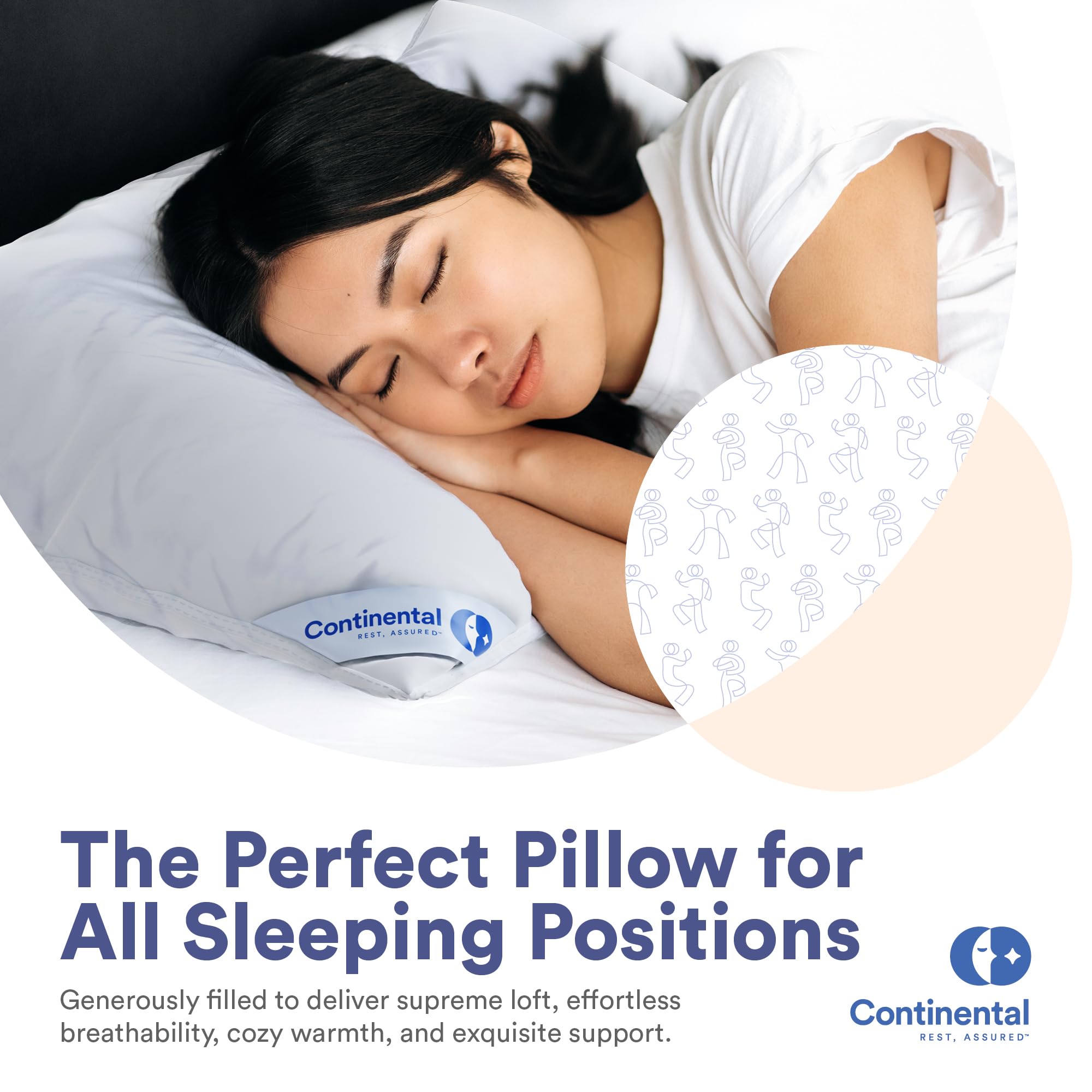 Premium 100% Luxury Down Pillows 550 Fill Power - Firm Support King Size (Pack of 1) White - Perfect for Back Sleepers & Hotel-Style Comfort