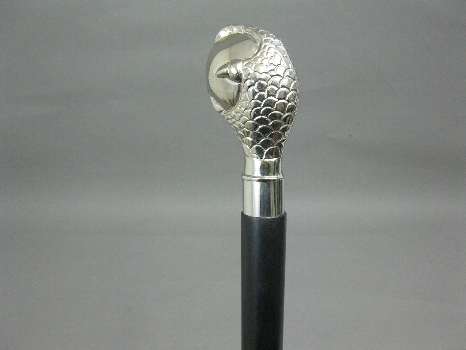 Premium Wooden Walking Cane with Brass Jaguar Head Handle - Elegant Nickel Finish for Men & Women - Perfect for Hiking, Fashion Accessory, and Elderly Support