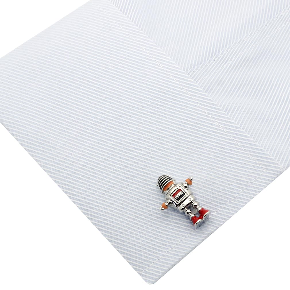 Robot & Gun Cufflinks for Men - Unique Steampunk Style Tie Accessories - Perfect for Weddings, Business Meetings & Formal Events
