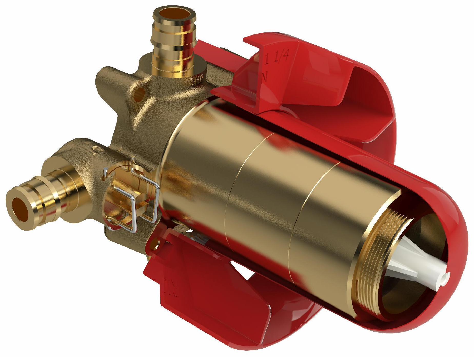 2-Way Thermostatic Rough-In Valve with PEX Expansion Connections - R23 EX by RIOBEL - Perfect for Shower & Bathroom Plumbing Systems