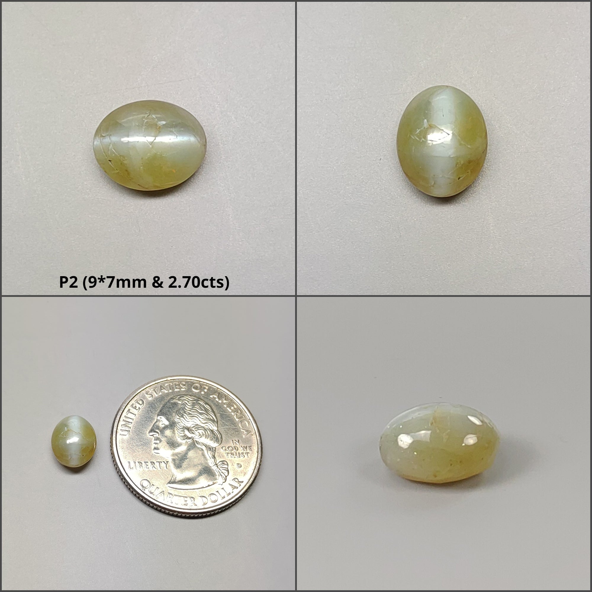 Natural Untreated Unheated Chrysoberyl Cat's Eye Gemstone Cabochon - Oval Shape for Jewelry Making, Healing Crystals & Spiritual Collection