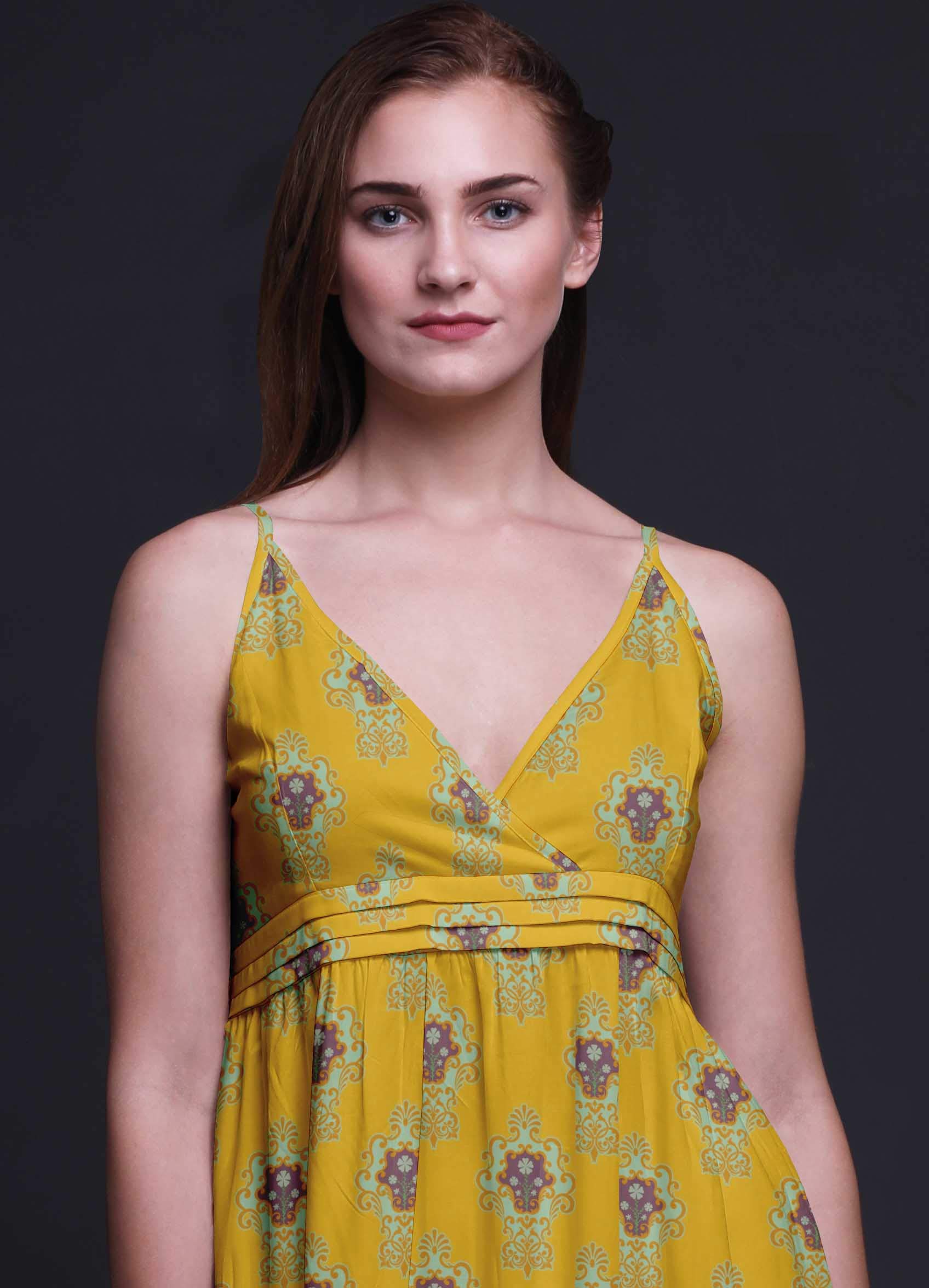 Bimba Women's Printed Sleeveless Bohemian Maxi Dress - Strappy Summer Beach Cover Up for Vacation, Pool Party & Outdoor Date Night
