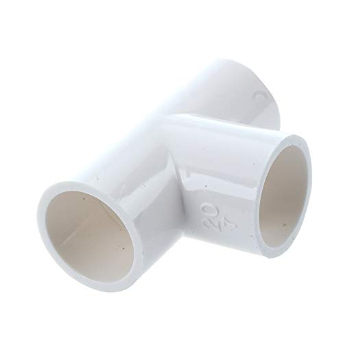 20mm PVC Tee 3-Way Water Pipe Connector - White (5-Pack) | PPFT26646 Pipe Fitting for Plumbing, Irrigation & DIY Projects