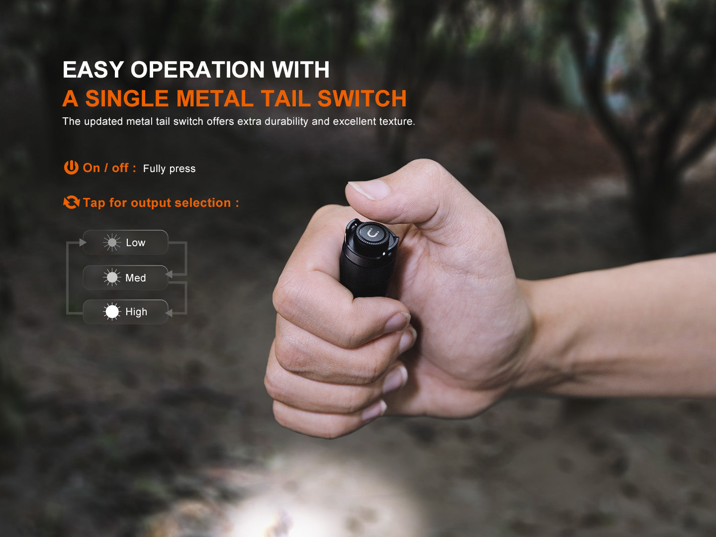 Fenix E12 V3 Compact AA Flashlight - High Lumens Pocket-Sized EDC Torch for Camping, Hiking & Emergency Use