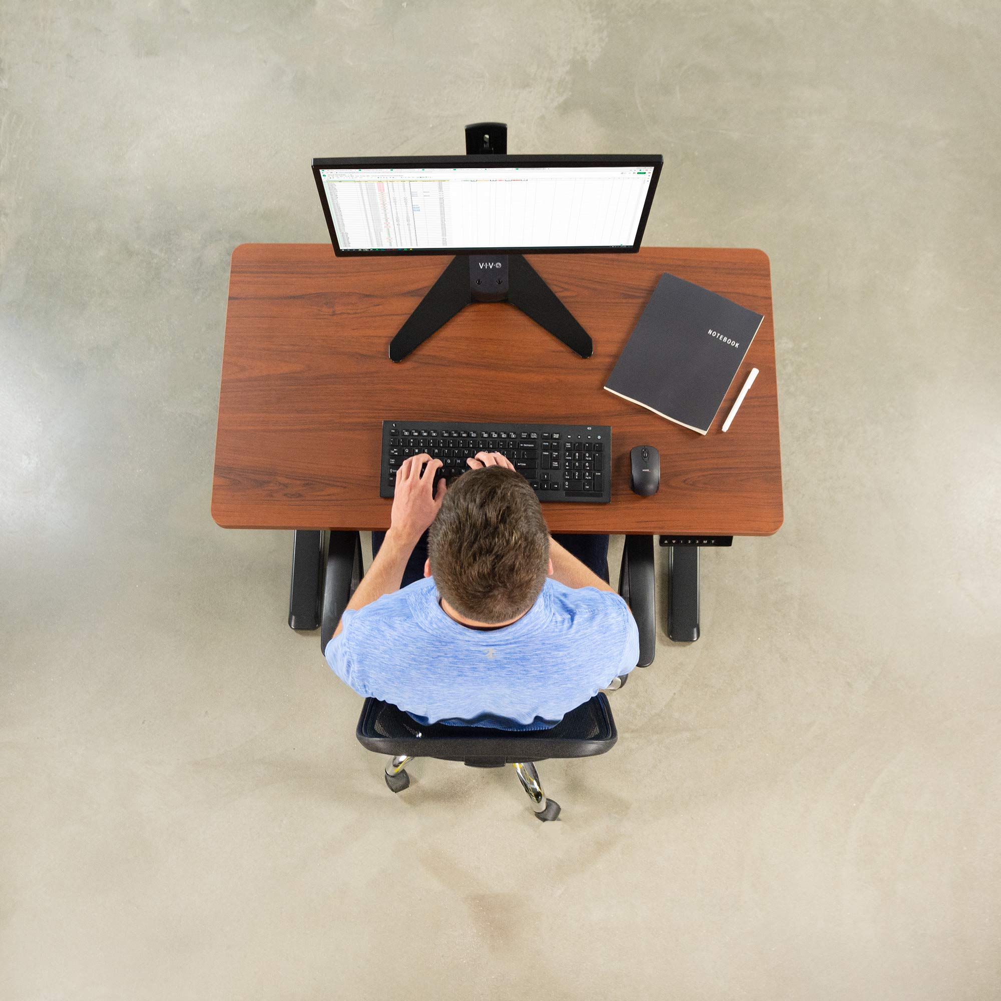 Premium 43 x 24 Inch Dark Walnut Universal Solid Wood Table Top - Compatible with Standard & Sit-Stand Adjustable Desk Frames - Perfect for Home Office, Workspace & Gaming Setup