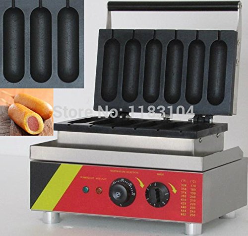 Commercial Grade Non-Stick Electric Hot Dog & Waffle Maker Machine - 110V/220V Dual Voltage - Perfect for Restaurants, Food Trucks, and Home Breakfast Cooking
