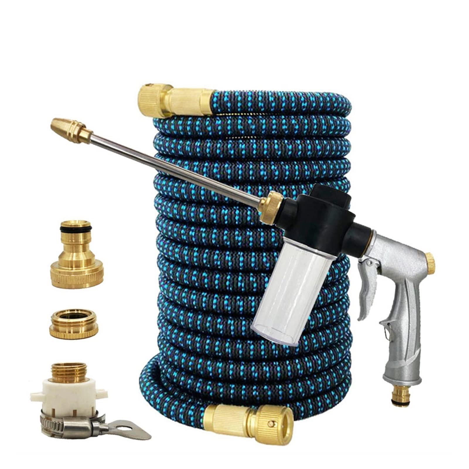 **Xiaohu Expandable Garden Hose 100ft - High Pressure Water Hose with Spray Nozzle, 1/2 Inch Connector, Durable Magic Hose for Garden Irrigation, Car Washing & Outdoor Cleaning**    *(Perfect for Watering Plants, Washing Cars, Cleaning Patios & More!)*