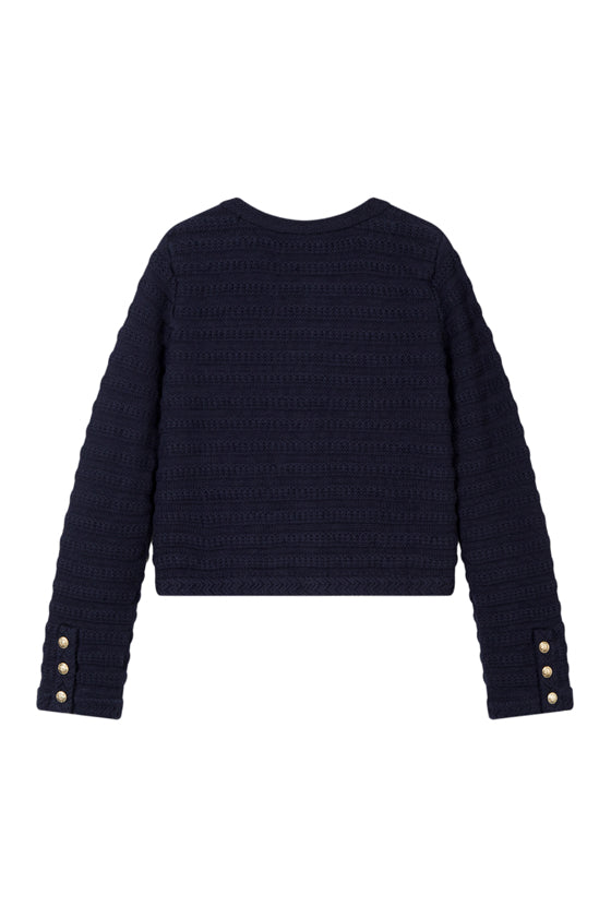 Cindy Cotton Cardigan for Women - Soft Navy Blue Knit Sweater | Perfect for Fall Layering & Casual Outfits