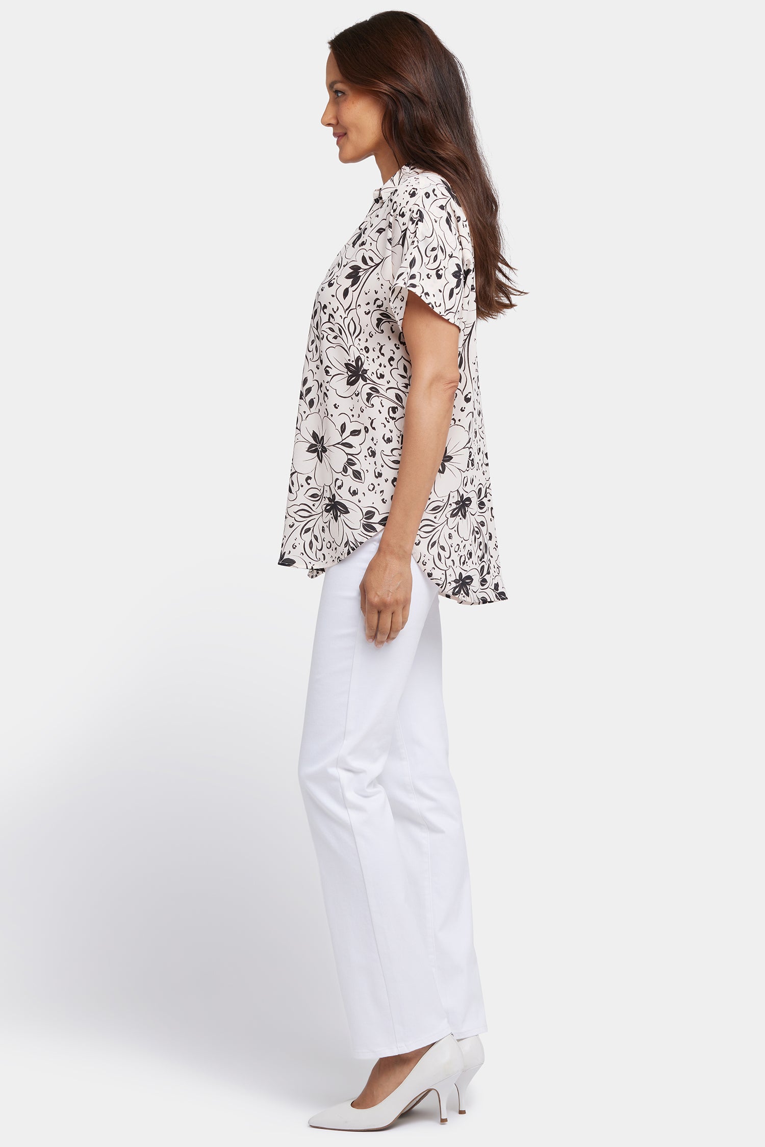 Becky Short Sleeve Blouse - Luna Flores Floral Print Top for Women | Casual Office Wear & Summer Outfits