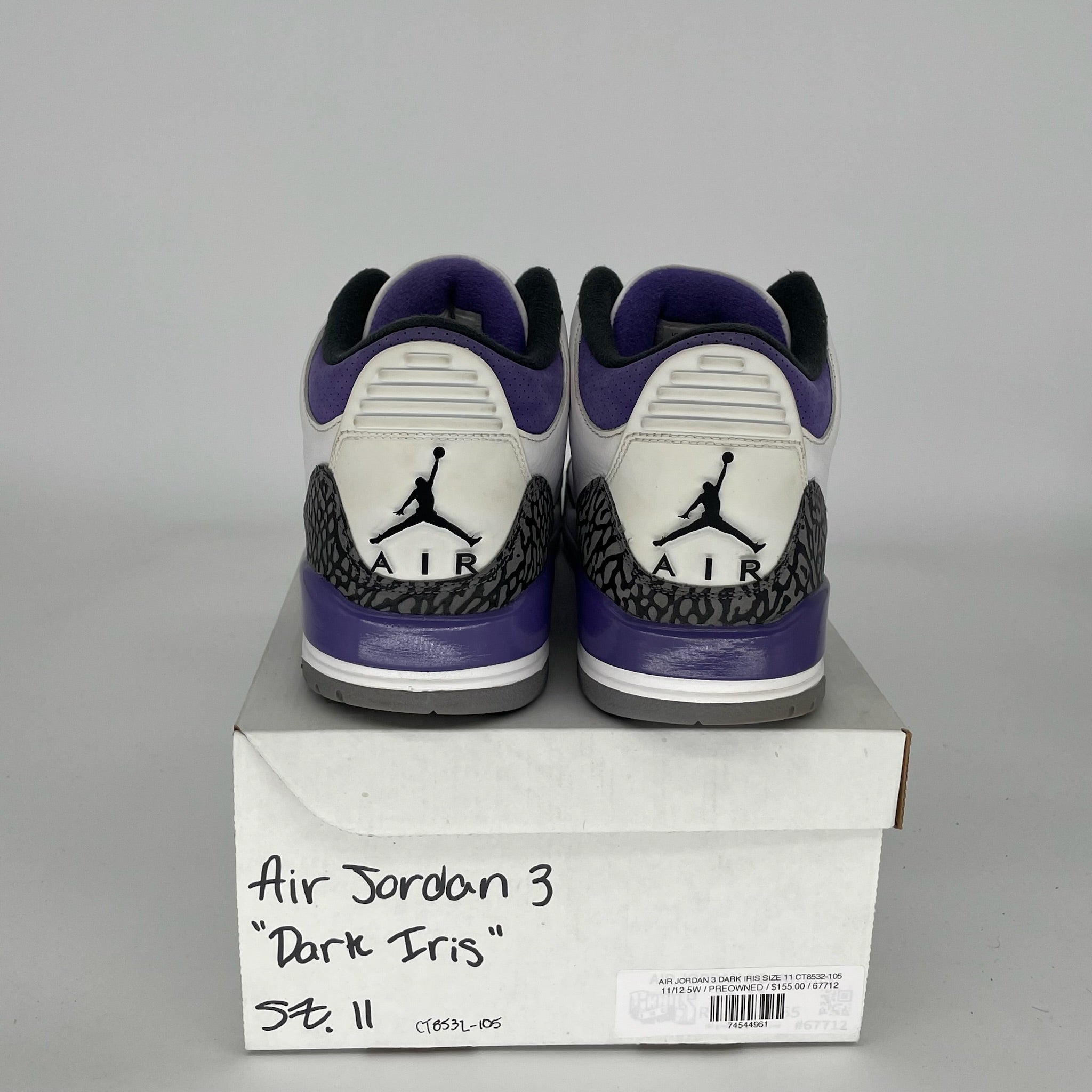 AIR JORDAN 3 DARK IRIS Men's Basketball Shoes - Size 11 (CT8532-105) - Retro Sneakers for Casual Wear & Street Style